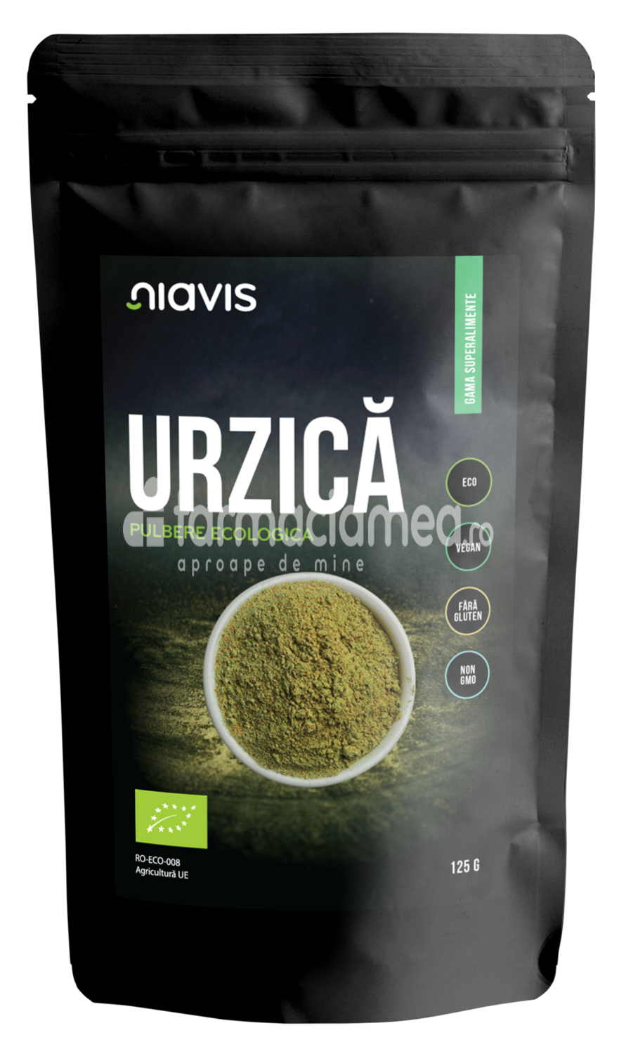 Alimente și băuturi - Niavis Urzica pulbere ecologica Bio, 125 g, farmaciamea.ro