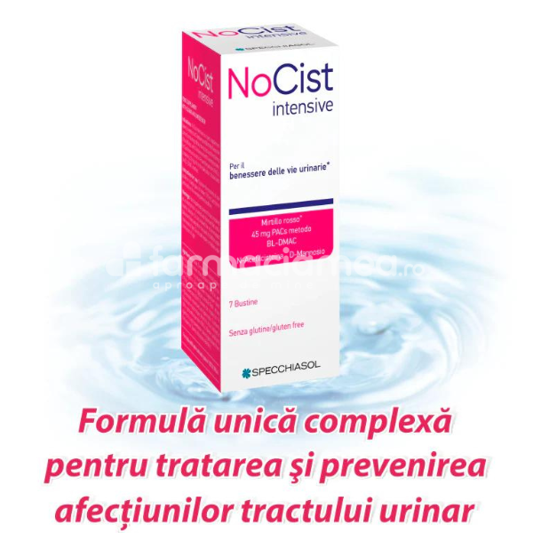 Afecțiuni urogenitale - NoCist Intensiv, 7plicuri Specchiasol, farmaciamea.ro