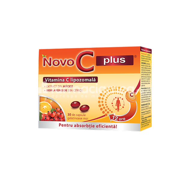 Minerale și vitamine - Novo C Plus Vitamina C Lipozomala, 30 capsule gelatinoase moi Medhealth, farmaciamea.ro