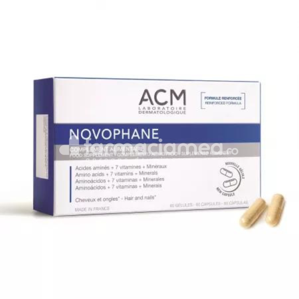 Afecțiuni ale pielii - Novophane Par si Unghii, 60 capsule ACM , farmaciamea.ro