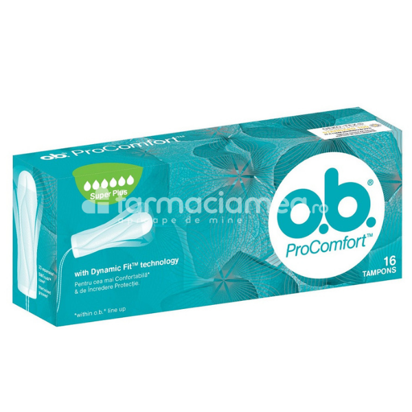 Igienă intimă - Tampoane ProComfort Super Plus, 16 bucati, O.B., farmaciamea.ro