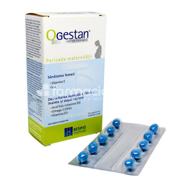 Vitamine și minerale femei însărcinate - Ogestan, 30capsule, Biessen Pharma, farmaciamea.ro