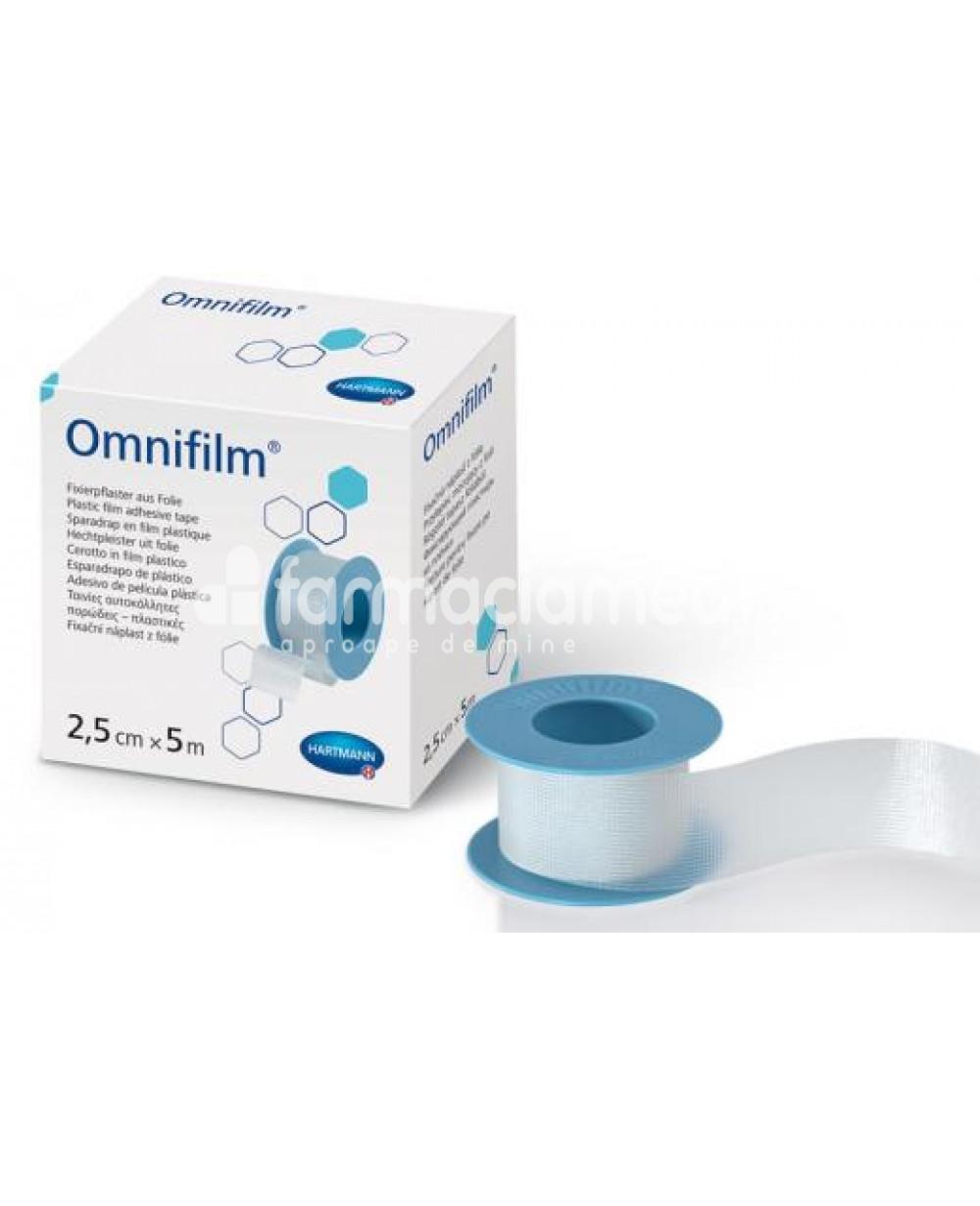 Plasturi, leucoplast și pansamente - Omnifilm 2.5cm/5m, Hartmann, farmaciamea.ro