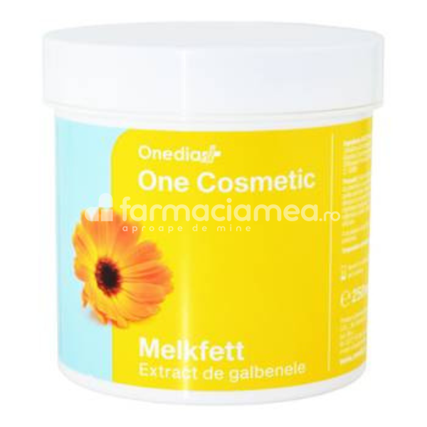 Afecțiuni ale pielii - Melkfett One Cosmetic crema de galbenele, hidrateaza si regenereaza, 250ml, Onedia, farmaciamea.ro