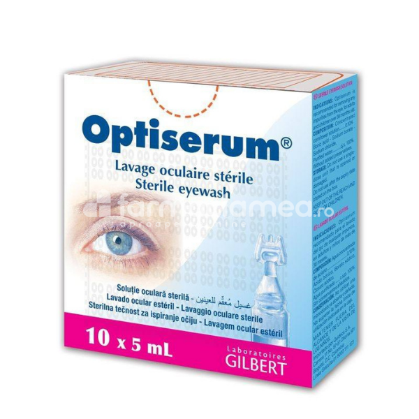 Produse oftalmologice - Optiserum solutie 5ml, igiena ochilor, 10unidoze, Laboratoires Gilbert, farmaciamea.ro
