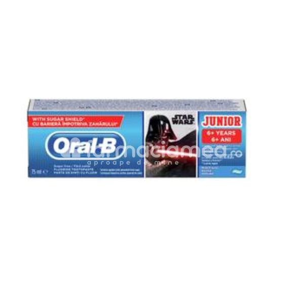 Pastă dinţi copii - Oral B Pasta Dinti Stages Star Wars,  6+ ani, 75ml, farmaciamea.ro
