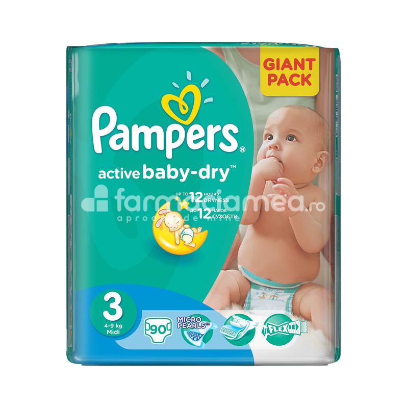 Scutece și aleze - PAMPERS 3 Activ Baby 4-9kg, 90buc, farmaciamea.ro