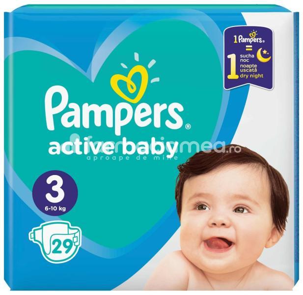 Scutece și aleze - PAMPERS 3 Active Baby 6-10kg, 29 buc, farmaciamea.ro