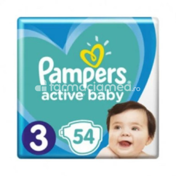 Scutece și aleze - Pampers 3 Active Baby 6-10kg x 54buc, farmaciamea.ro