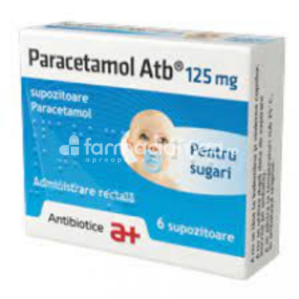 Durere OTC - Paracetamol Atb 125 mg 6 supozitoare, Antibiotice, farmaciamea.ro