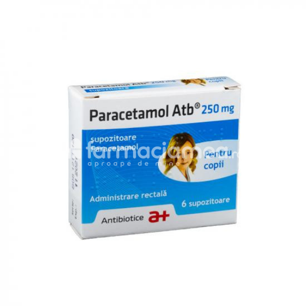 Durere OTC - Paracetamol Atb 250 mg 6 supozitoare, Antibiotice, farmaciamea.ro