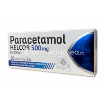 Durere OTC - Paracetamol Helcor 500mg, 20 comprimate - Analgezic si antipiretic, farmaciamea.ro
