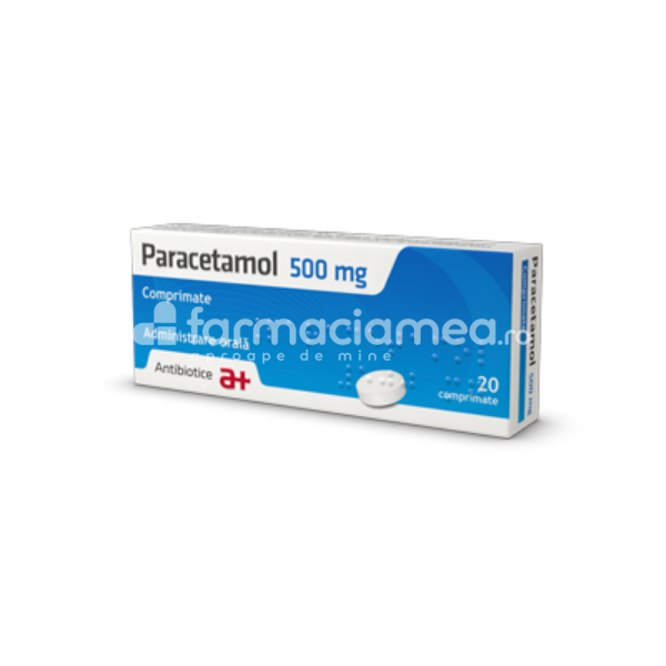 Durere OTC - Paracetamol 500 mg 20 comprimate, Antibiotice, farmaciamea.ro