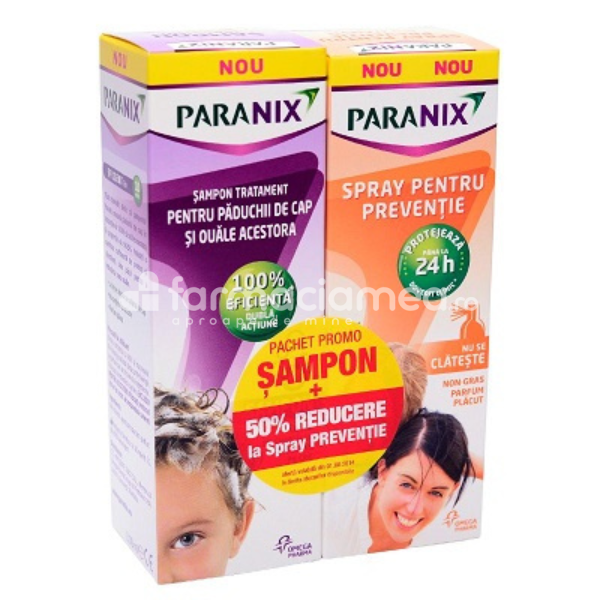 Anti-insecte - Pachet Paranix sampon + spray preventie, Perrigo, farmaciamea.ro