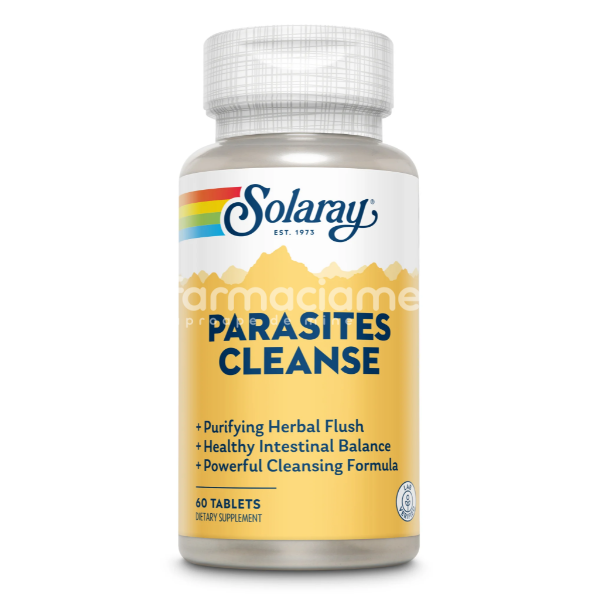 Afecțiuni gastrointestinale - Parasites cleanse, contribuie la eliminarea parazitilor intestinali, 60 tablete, Secom, farmaciamea.ro
