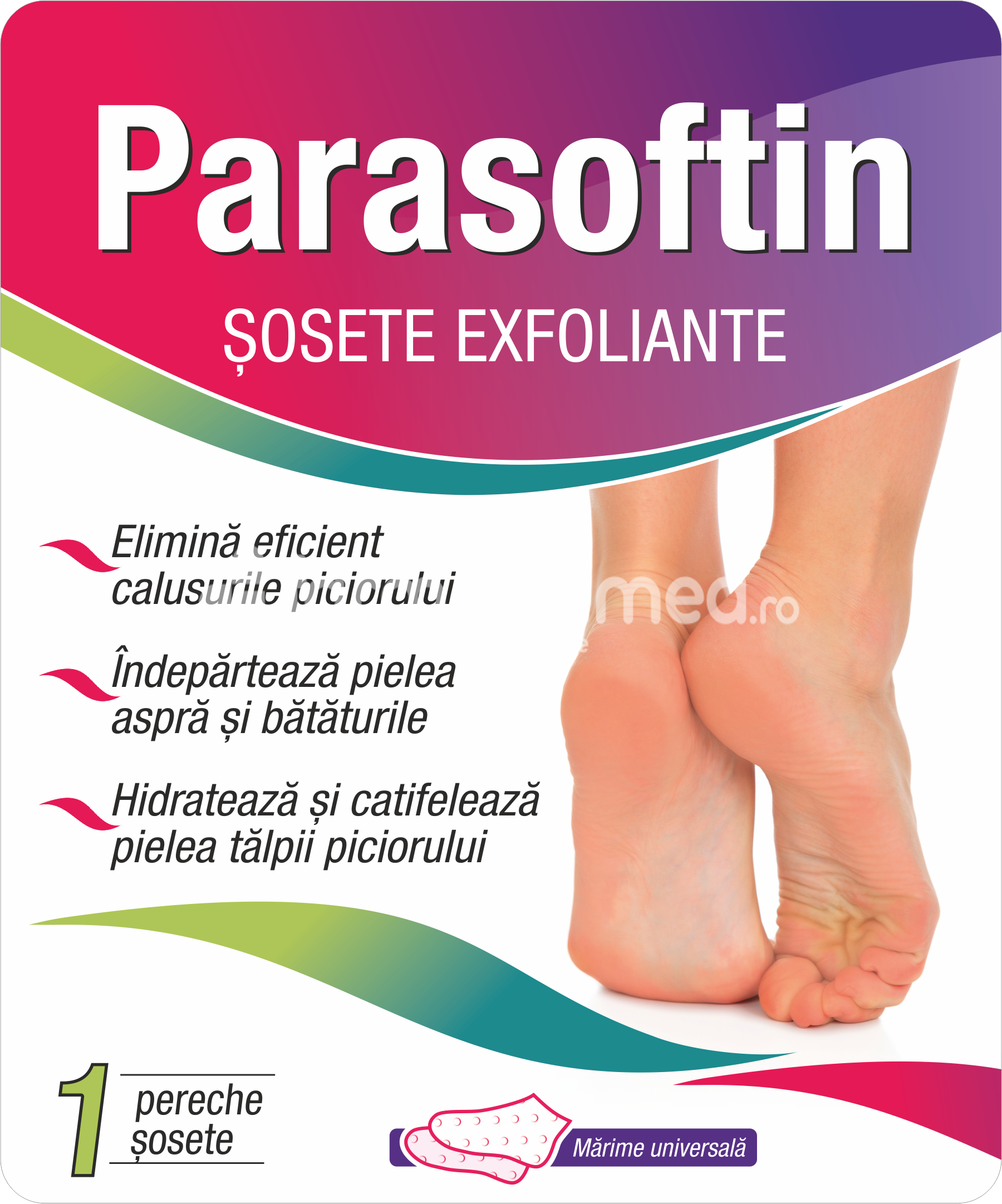 Îngrijire corp - Parasoftin sosete exfoliante 1 pereche, Zdrovit, farmaciamea.ro