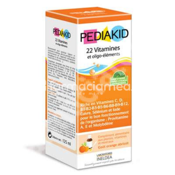 Vitamine și minerale copii - Pediakid sirop 22 Vitamine si Oligoelemente, 125ml, farmaciamea.ro