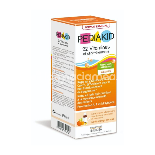 Vitamine și minerale copii - Pediakid sirop 22 Vitamine si Oligoelemente, 250ml, farmaciamea.ro