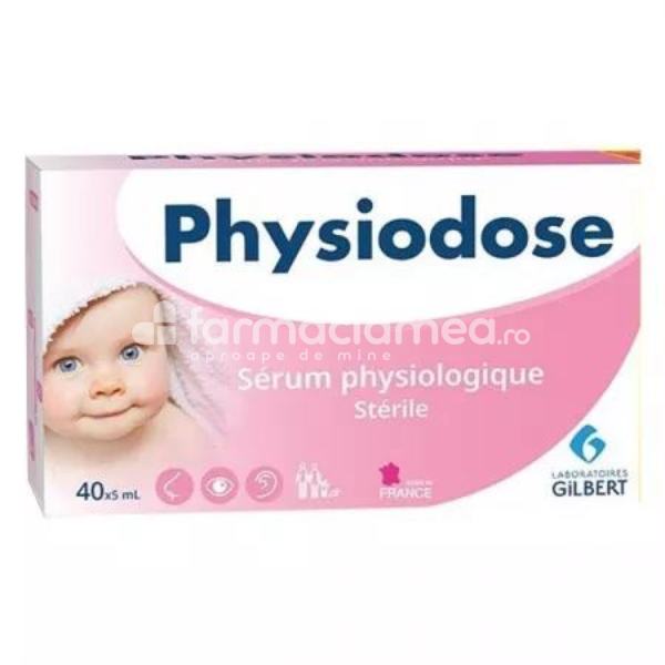 Sinusuri - Ser Fiziologic Physiodose, 40 monodoze x 5ml, Gilbert, farmaciamea.ro