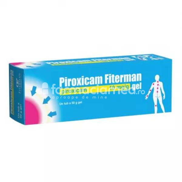 Durere OTC - Piroxicam gel 10 mg/g, 50 g, Fiterman, farmaciamea.ro