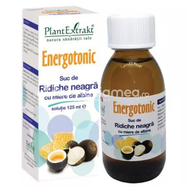 Afecțiuni ale aparatului respirator - Energotonic suc de ridiche neagra cu miere de albine, 125 ml, PlantExtrakt, farmaciamea.ro