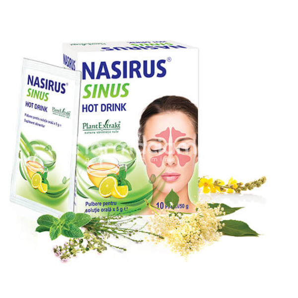 Raceală și gripă adulți - Nasirus Sinus Hot Drink, 10 plicuri, PlantExtrakt, farmaciamea.ro