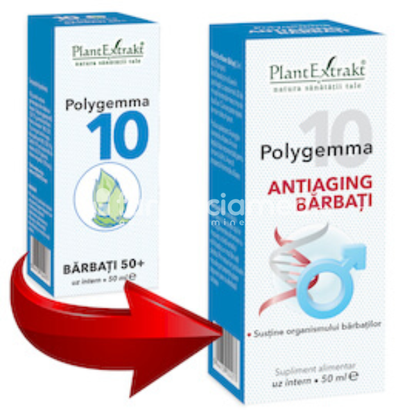 Gemoterapice complexe - Polygemma 10 Senior barbati 50 +, 50 ml, PlantExtrakt, farmaciamea.ro