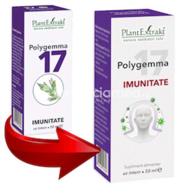 Gemoterapice complexe - Polygemma 17 Imunitate, 50 ml, PlantExtrakt, farmaciamea.ro