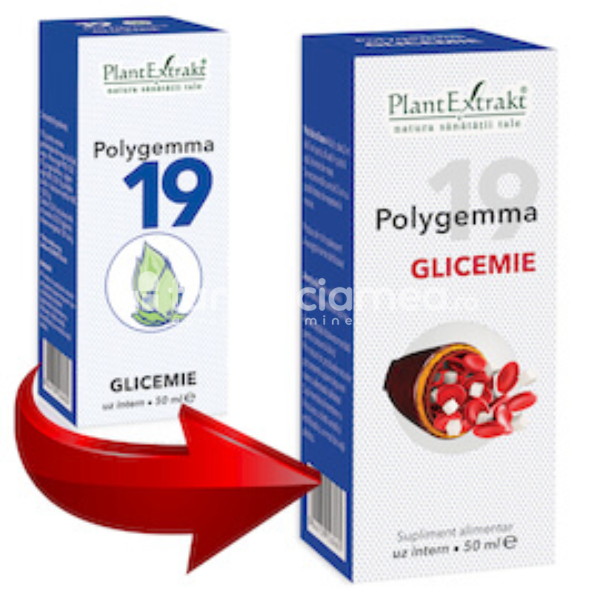Gemoterapice complexe - Polygemma 19 Glicemie, 50 ml, PlantExtrakt, farmaciamea.ro