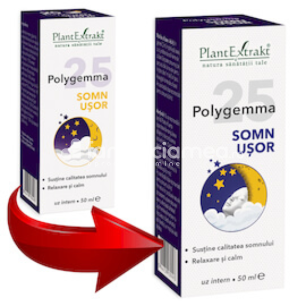 Gemoterapice complexe - Polygemma 25 Somn Usor, 50 ml, Plant Extrakt, farmaciamea.ro