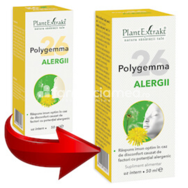 Gemoterapice complexe - Polygemma 26 Alergii, 50 ml, PlantExtrakt, farmaciamea.ro