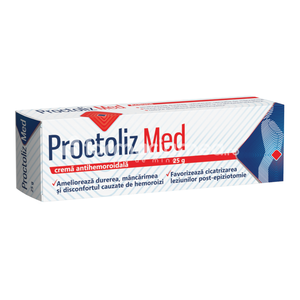 Hemoroizi și fisuri anale - Proctoliz Med crema, hemoroizi, 25 g, Fiterman Pharma, farmaciamea.ro