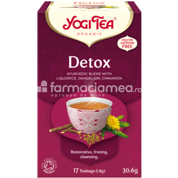 Ceaiuri - Ceai Detoxifiant Yogi Tea, 17 plicuri Pronat , farmaciamea.ro