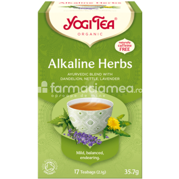 Ceaiuri - Ceai din Plante Alcaline Yogi Tea, 17 plicuri Pronat, farmaciamea.ro