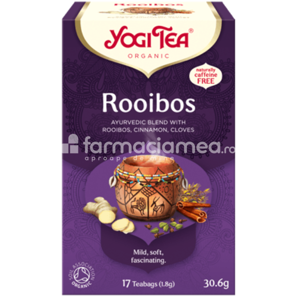 Ceaiuri - Ceai Rooibos Yogi Tea, 17 plicuri Pronat, farmaciamea.ro