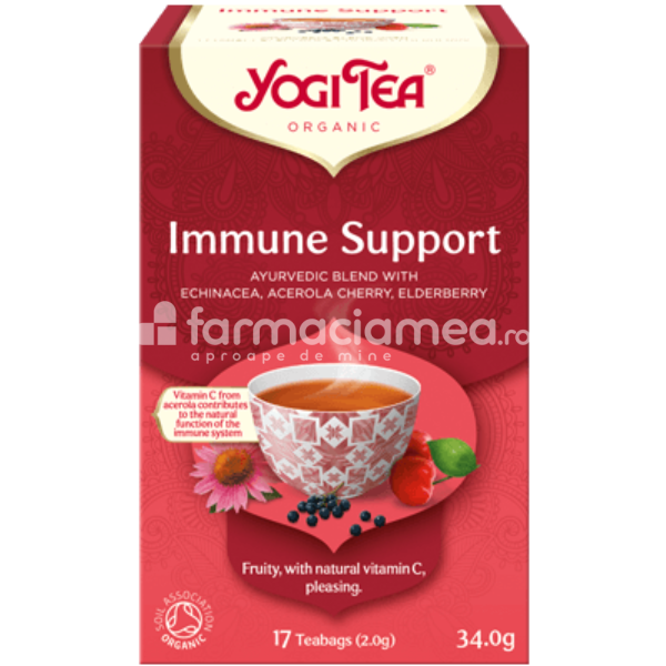 Ceaiuri - Ceai Sprijin Imunitar Yogi Tea, 17 plicuri Pronat, farmaciamea.ro