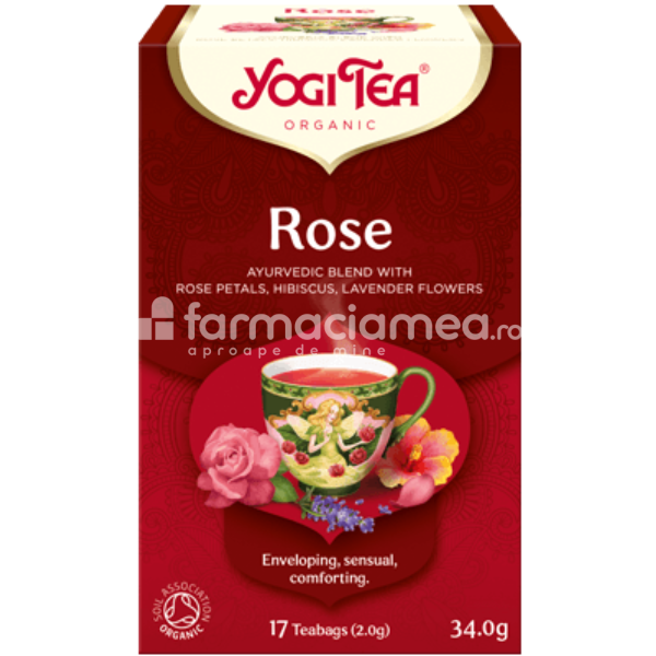 Ceaiuri - Ceai Trandafiri Yogi Tea, 17 plicuri Pronat , farmaciamea.ro