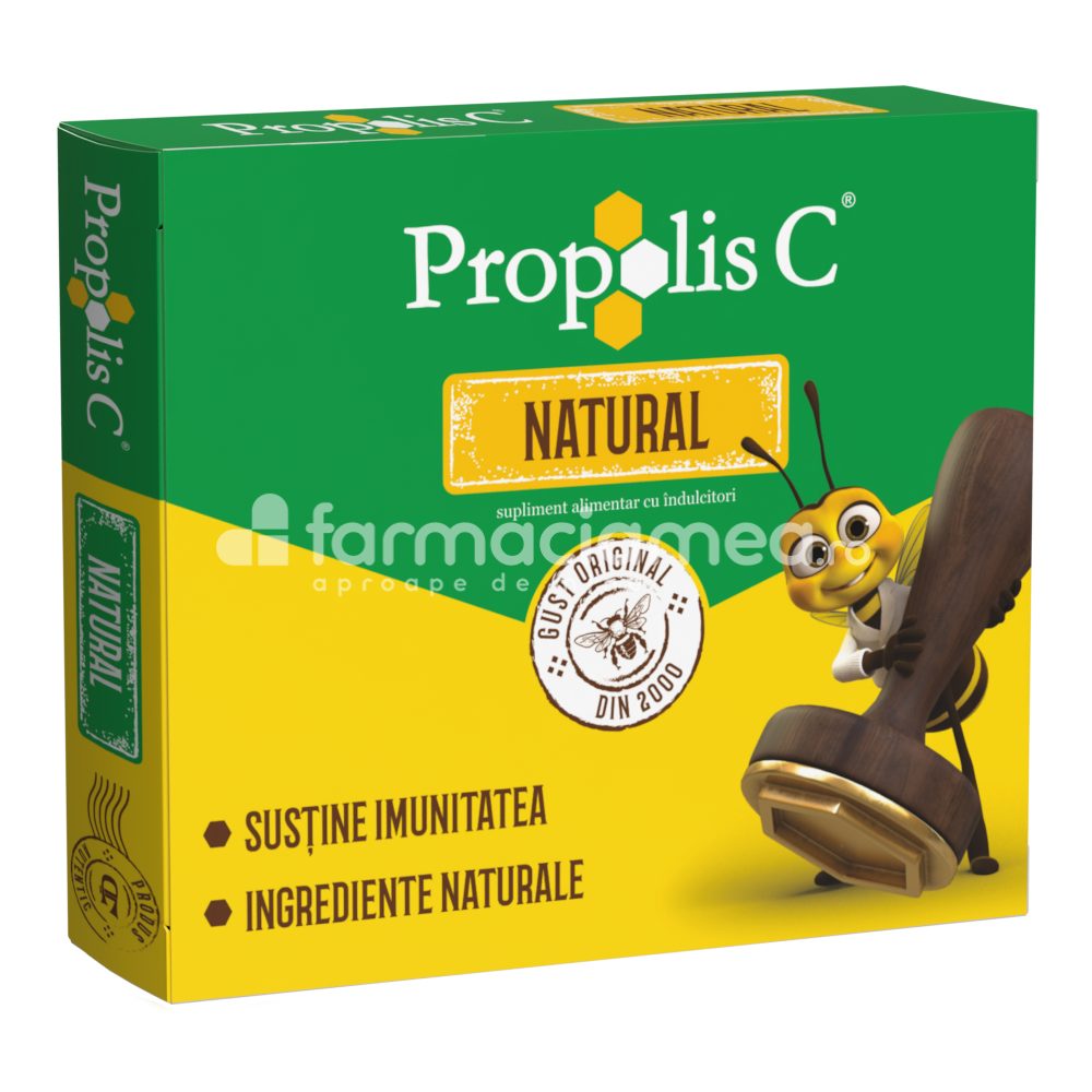 Imunitate - Propolis C Natural, 20 de comprimate de supt, Fiterman Pharma, farmaciamea.ro