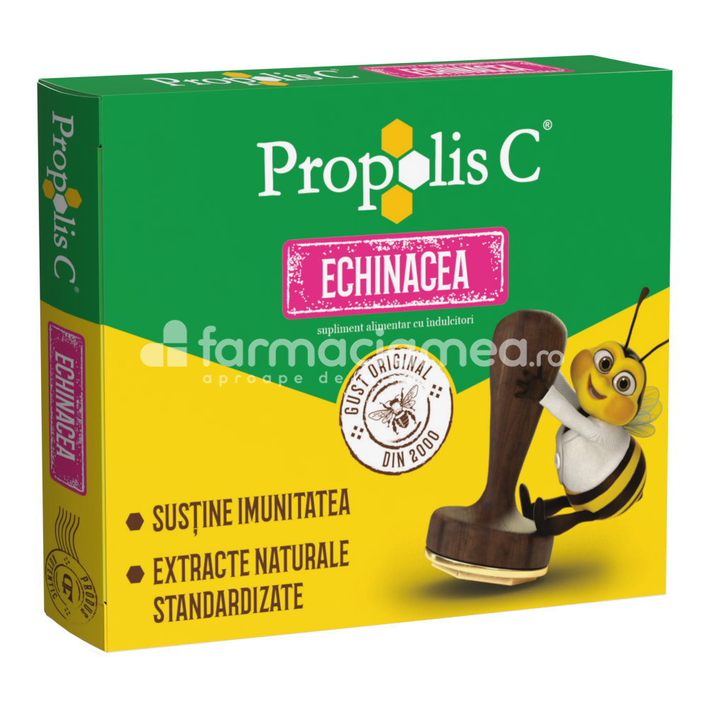 Imunitate - Propolis C Echinacea, 20  de comprimate de supt, Fiterman Pharma, farmaciamea.ro