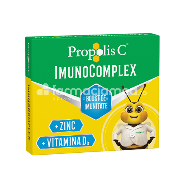 Minerale și vitamine - Propolis C Imunocomplex, 20 comprimate Fiterman Pharma, farmaciamea.ro