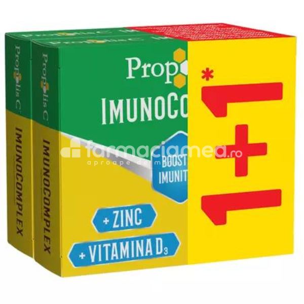 Minerale și vitamine - Propolis C Imunocomplex pentru imunitate, 20 + 20 comprimate Cadou Fiterman Pharma, farmaciamea.ro