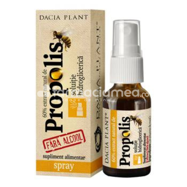 Suplimente naturiste - Propolis fara alcool spray, 20ml, Dacia Plant, farmaciamea.ro