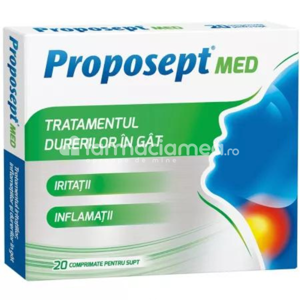 Durere gât - Proposept MED, 20 comprimate, Fiterman, farmaciamea.ro