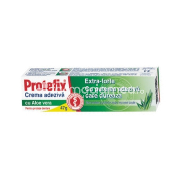 Adezivi și curățare proteze - PROTEFIX Crema adeziva aloe, 40ml, Queisser Pharma, farmaciamea.ro