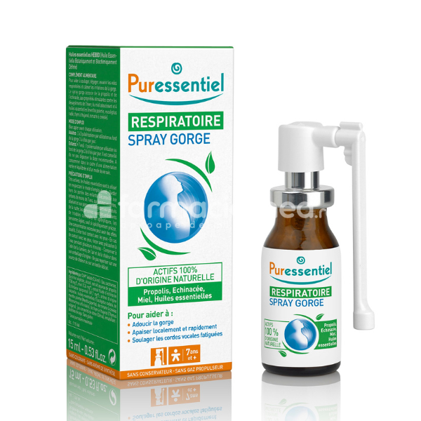 Durere gât - Spray Oral pentru durere de gat, 15ml Puressentiel, farmaciamea.ro