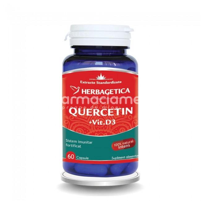 Imunitate - Quercetin si Vitamina D3, 60 capsule, Herbagetica, farmaciamea.ro