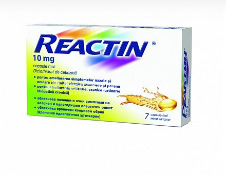 Alergii OTC - Reactin 10mg x 7 capsule moi, farmaciamea.ro