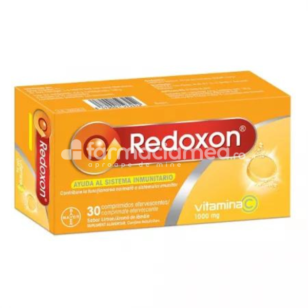 Minerale și vitamine - Redoxon Vitamina C 1000mg Lamaie, 30 comprimate efervescente Bayer, farmaciamea.ro