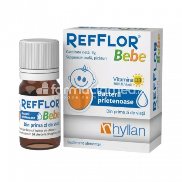 Probiotice - Refflor Bebe suspensie orala, 9g, Hyllan, farmaciamea.ro
