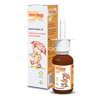 Decongestionant nazal - Rinodep spray nazal hipertonic,nas infundat, rinita, desfunda nasul, regenereaza, rol antibacterian, 30 ml, Dr. Phyto, farmaciamea.ro